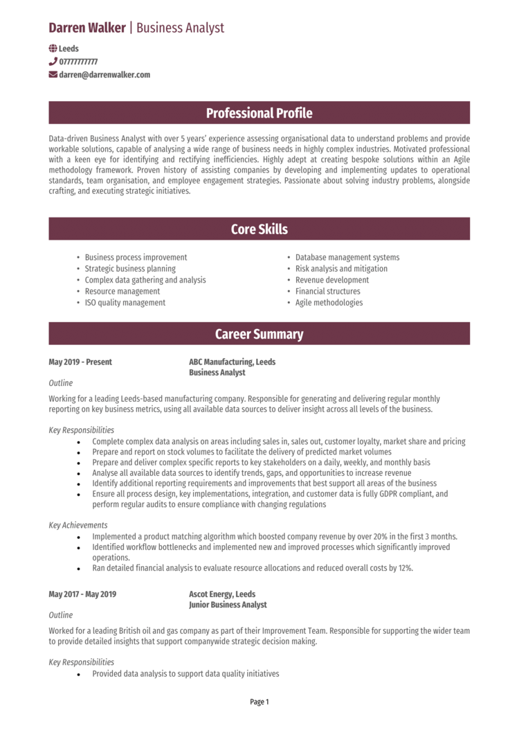 Business Analyst CV-example-1