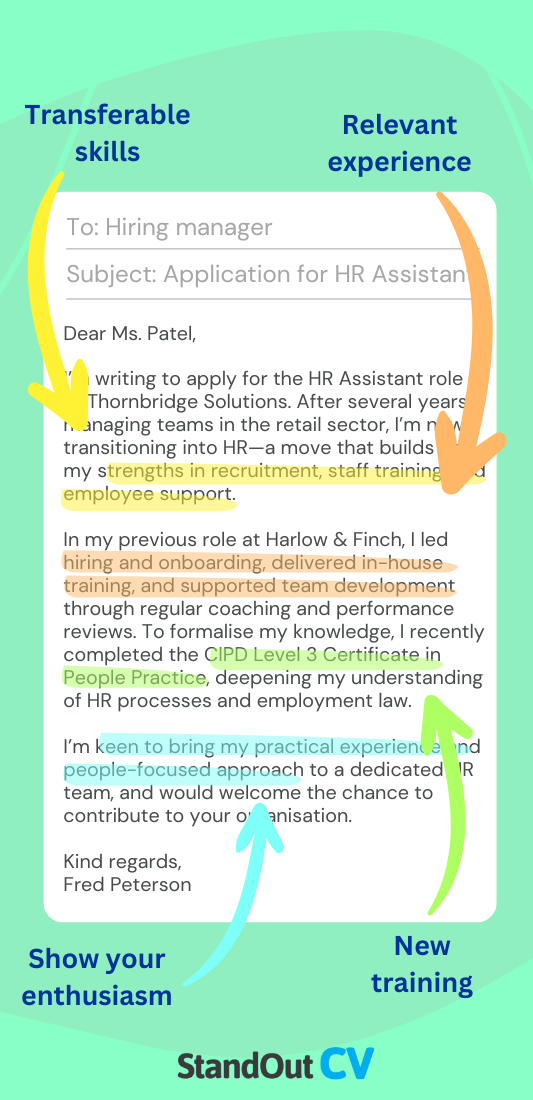 Career change cover letter