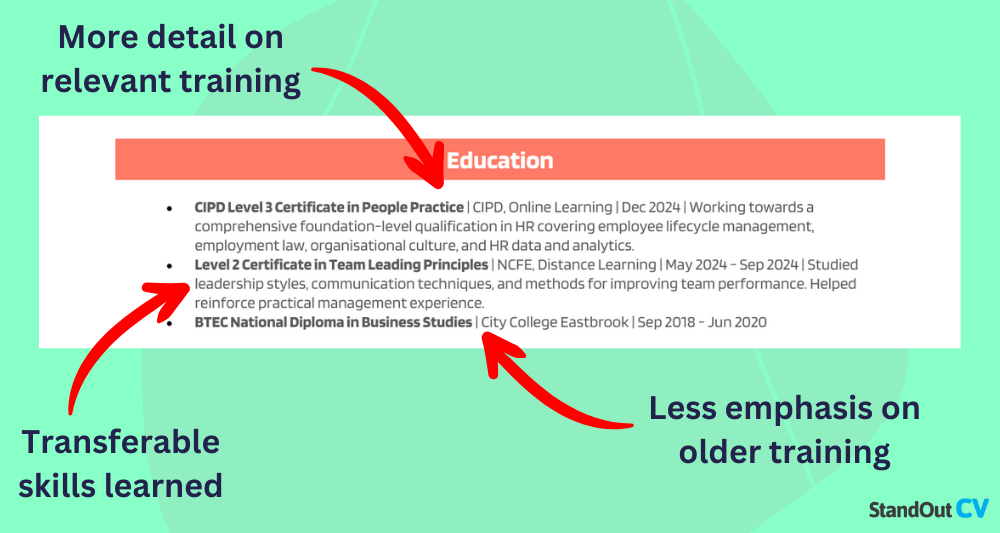 Career change education