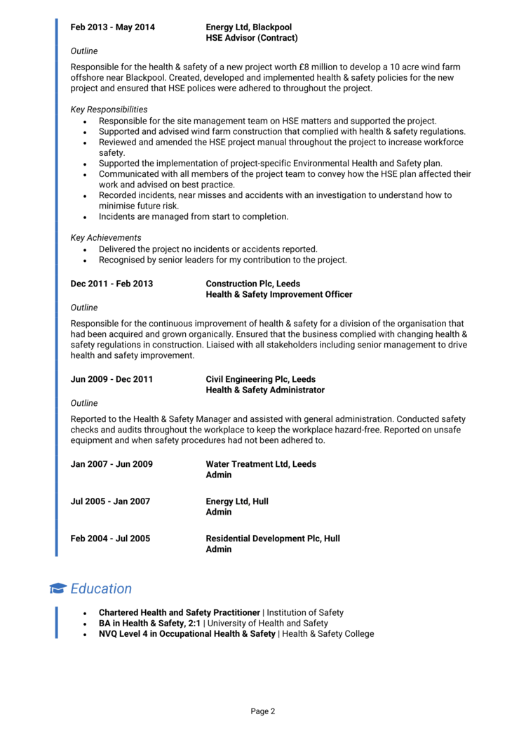 HSE Advisor CV-2
