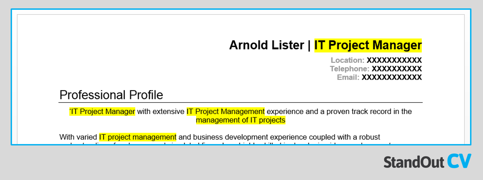 Key word stuffing in CV profile