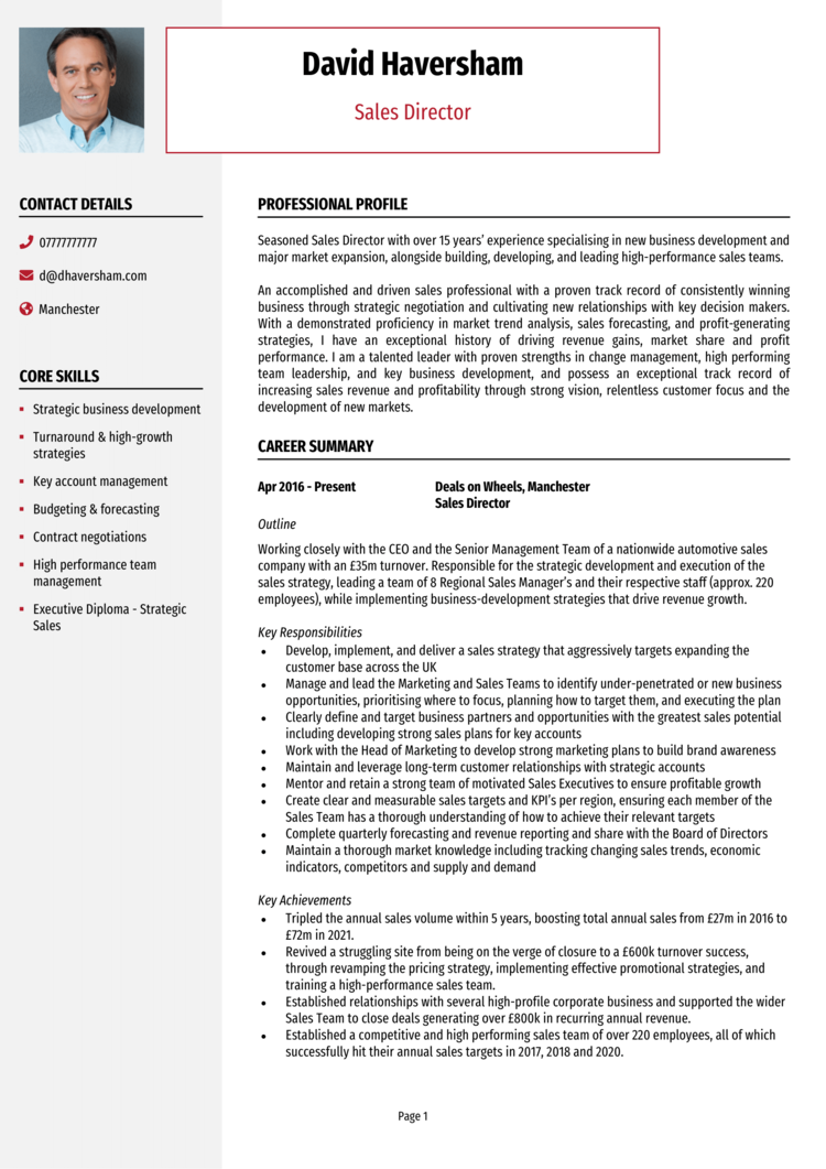 Sales Director CV Sales Director CV