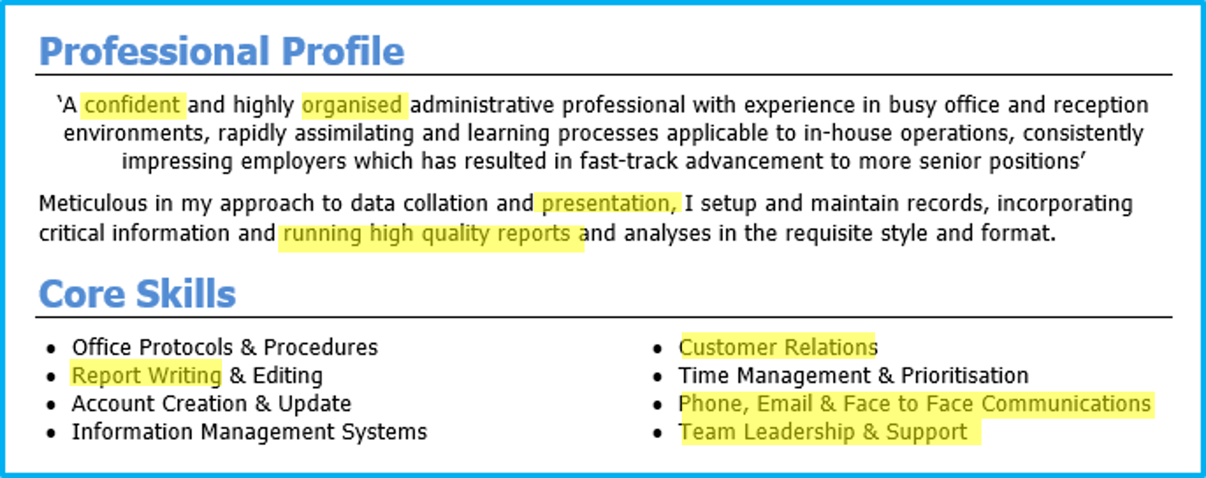 CV profile