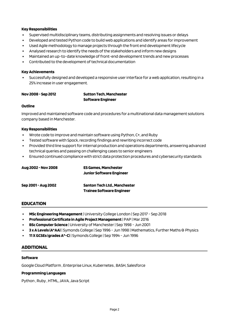 Head of Engineering CV 2