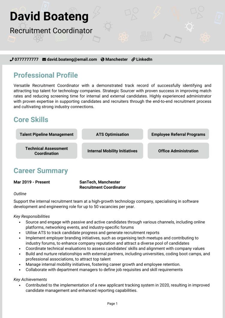 Recruitment Coordinator CV