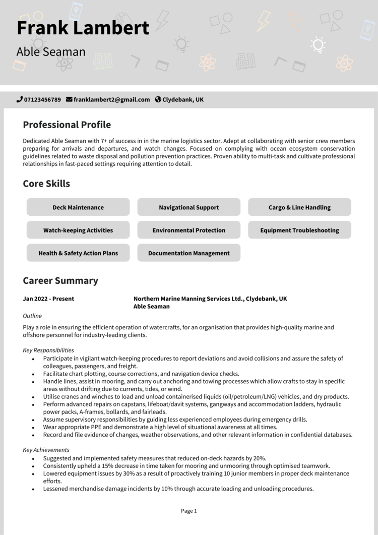 Seaman CV 1