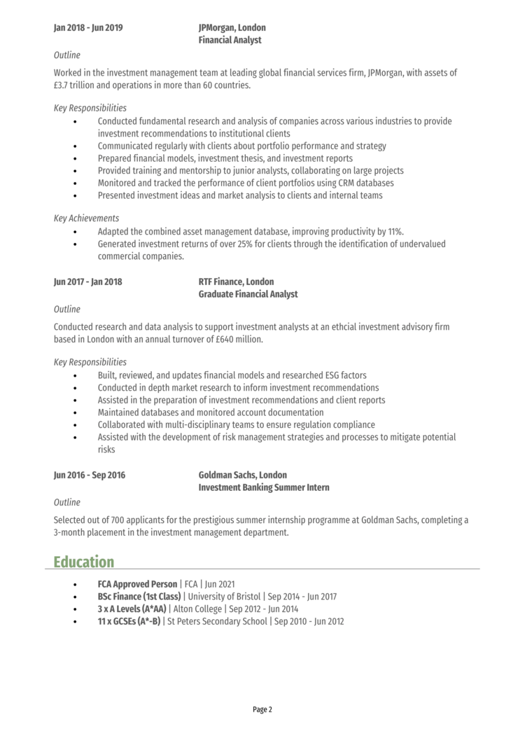 Stock Broker CV 2
