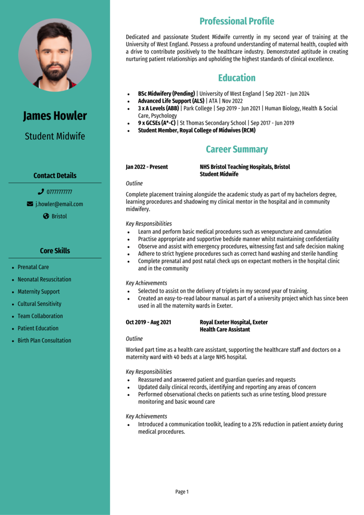 Student Midwife CV