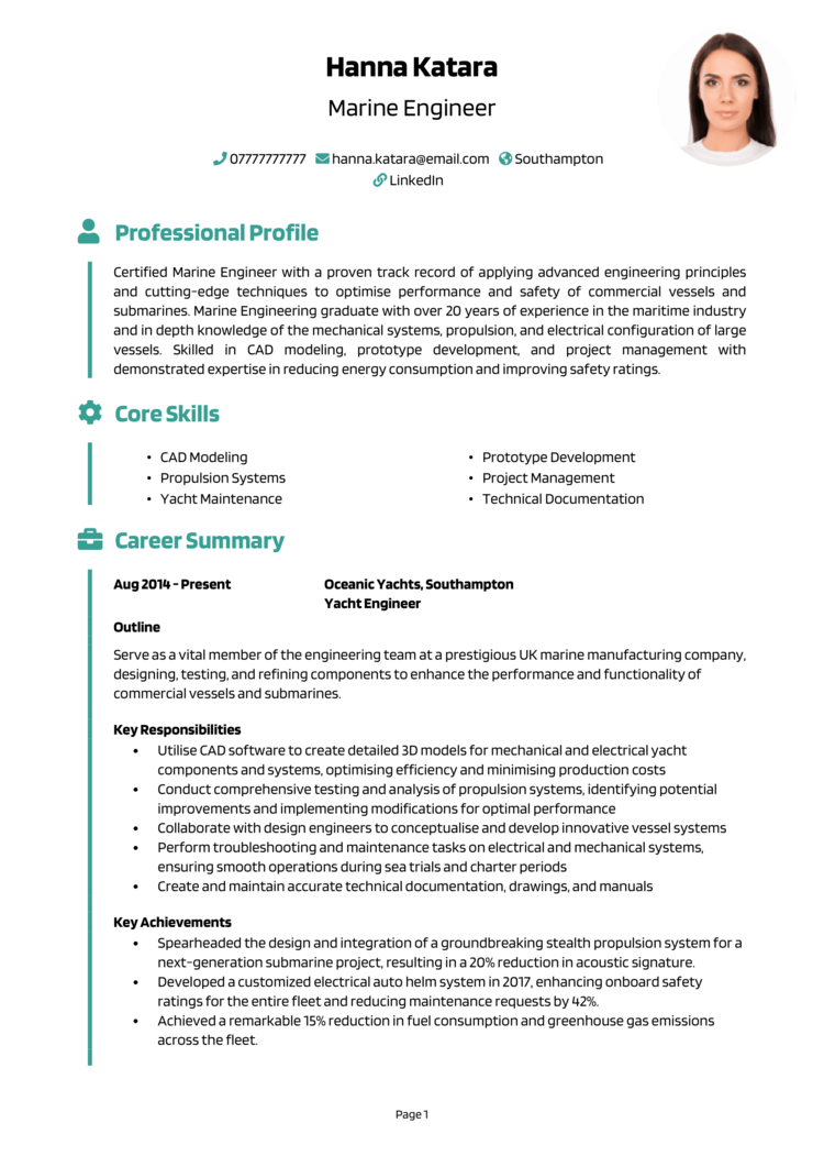 Marine Engineer CV 1