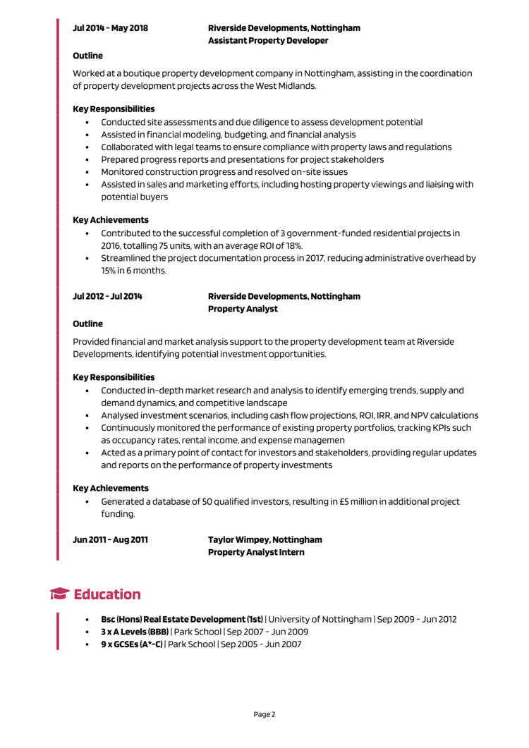 Property Developer CV 2
