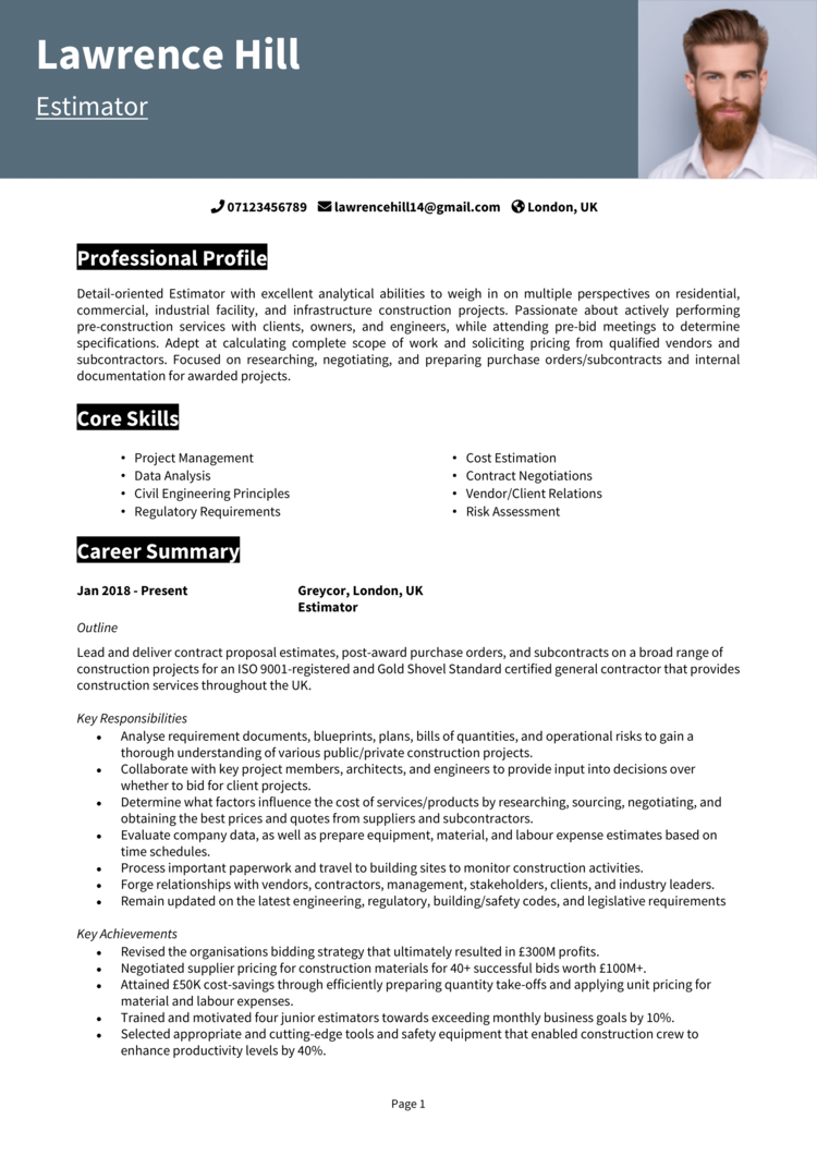 Estimator CV 1