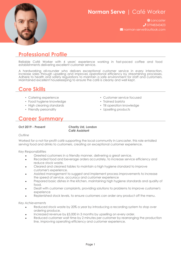 Cafe Worker CV-1