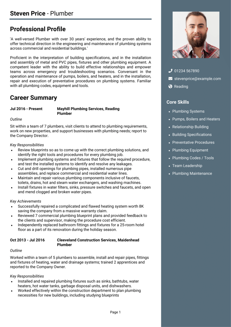 Plumber CV-1 Plumber CV