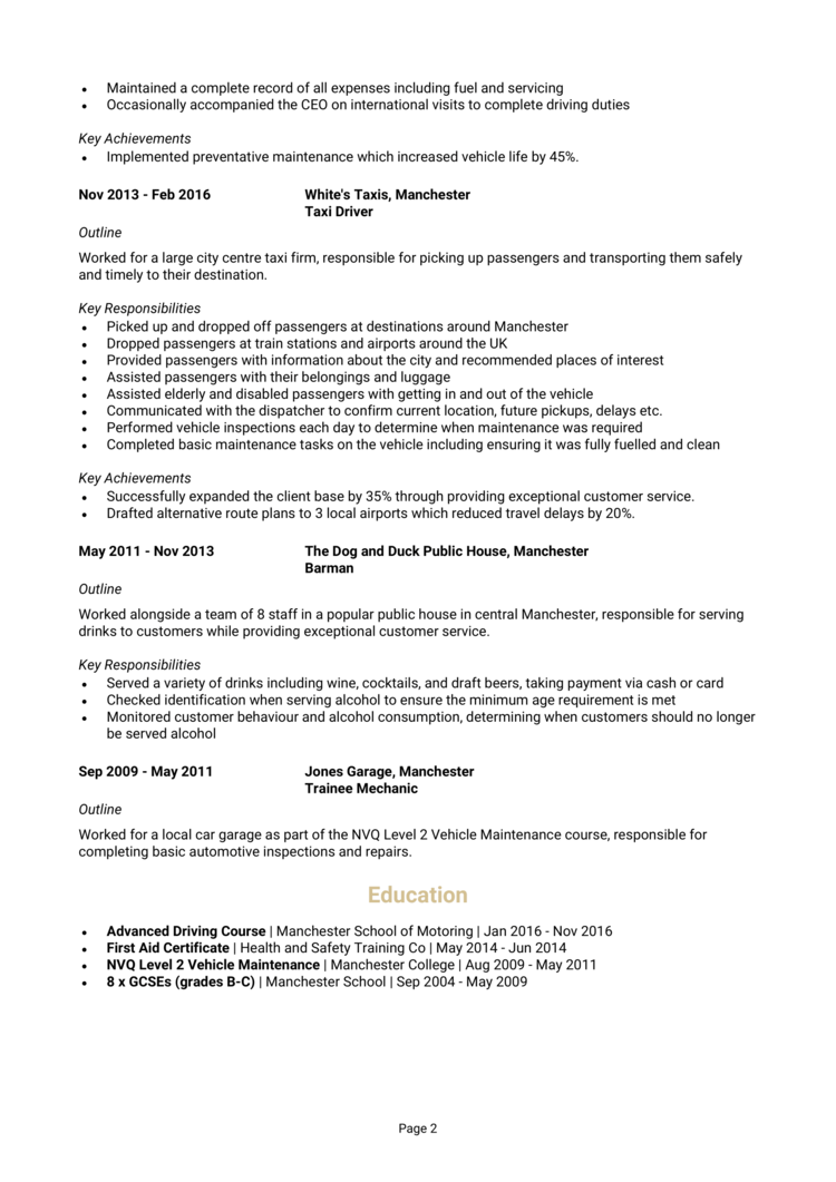 Chauffeur CV-2