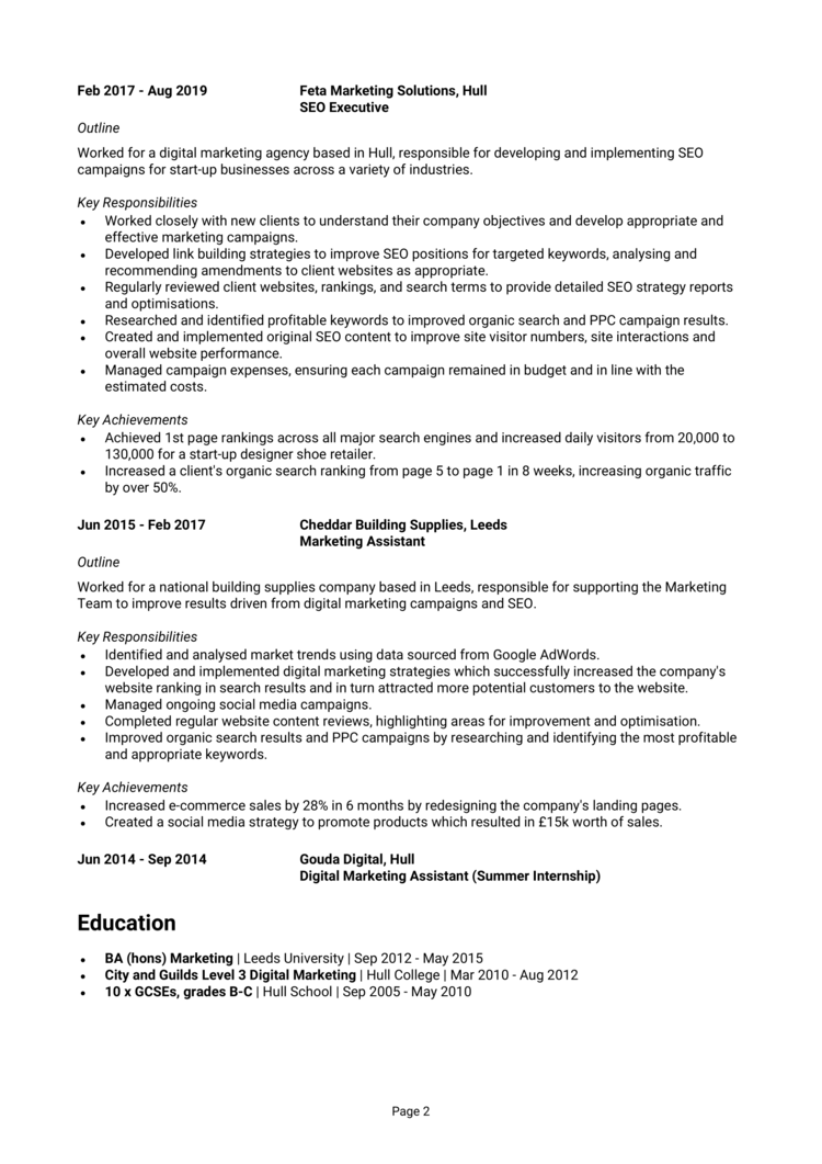 SEO Executive CV-2