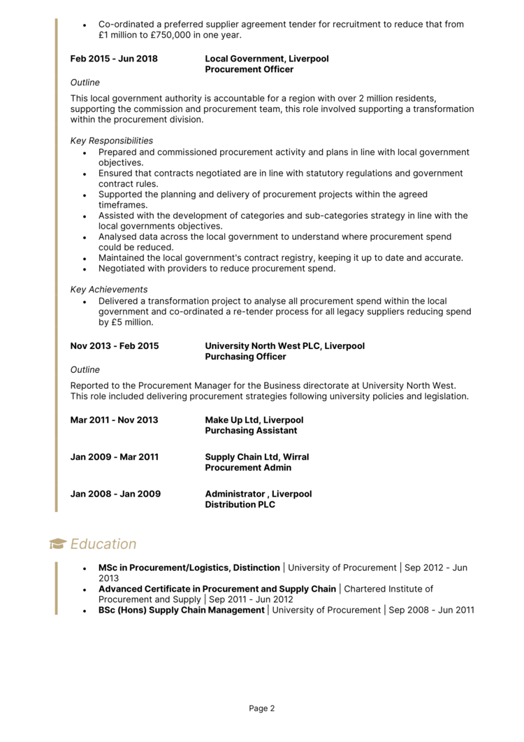 Procurement Officer CV-2