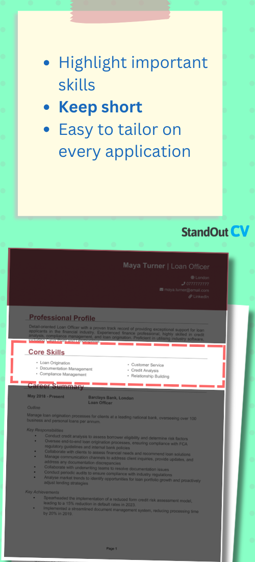 CV skills