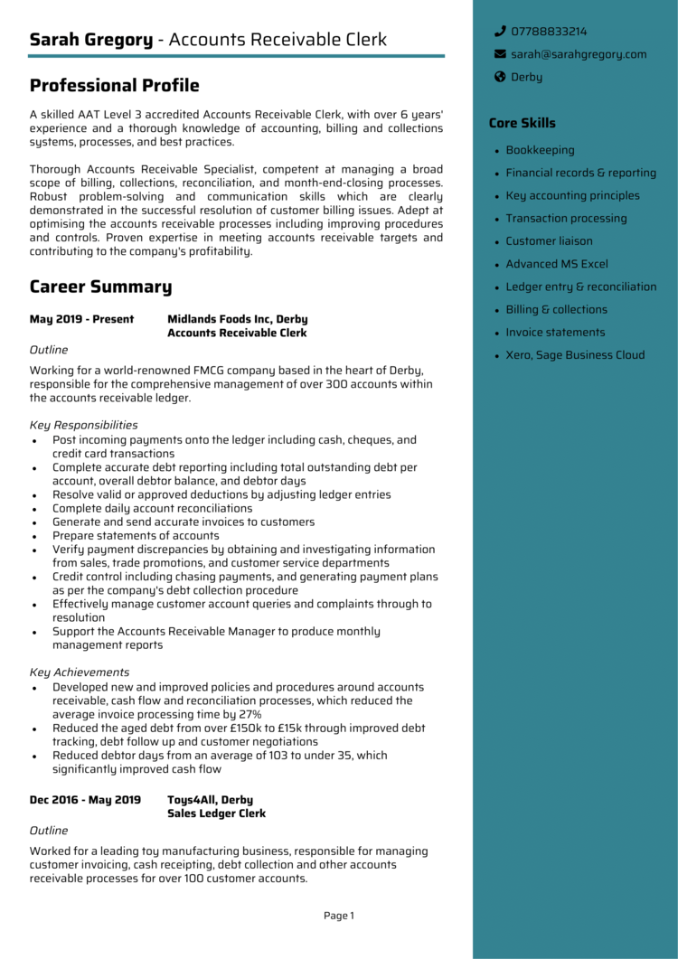 Accounts Receivable CV