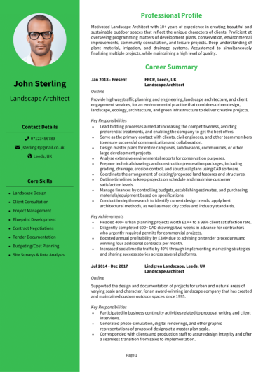 Landscape Architect CV