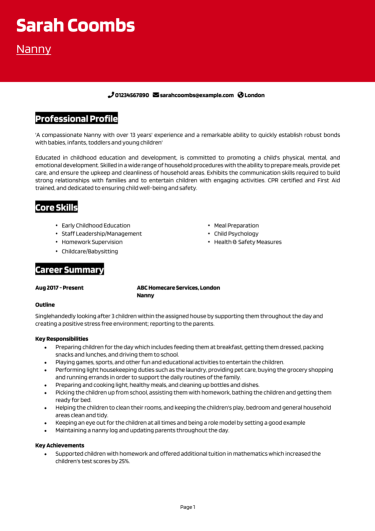 Nanny CV