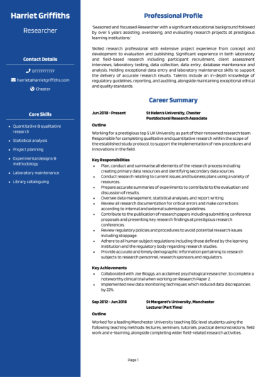 Researcher CV