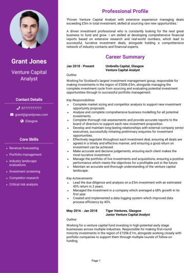 Venture Capital Analyst CV
